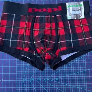 NWT Papi flannel plaid trunks Small